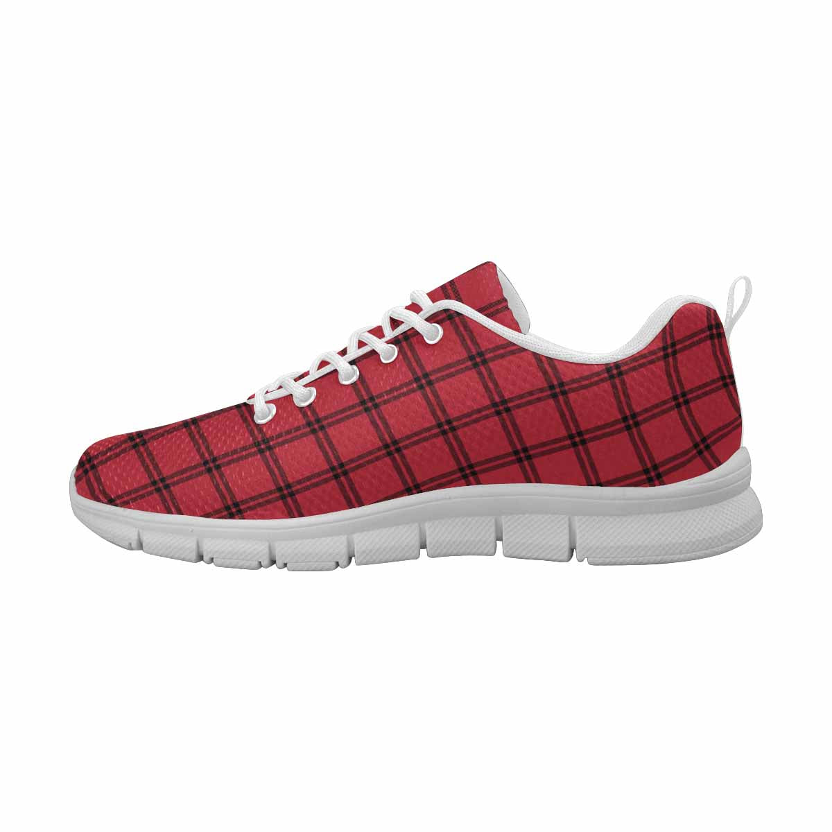 Sneakers For Men,   Buffalo Plaid Red And White - Running Shoes Dg837