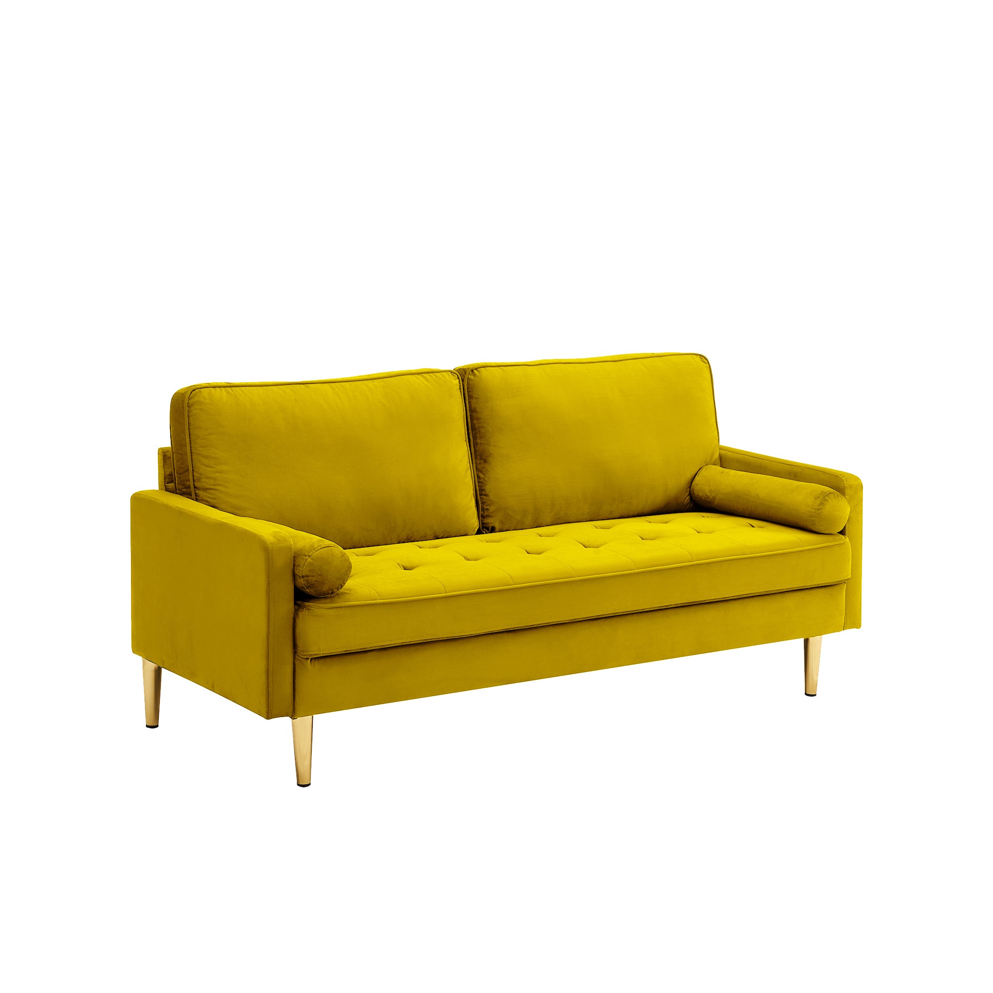 YELLOW Velvet Loveseat  Sofa 67 inch