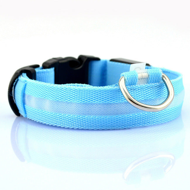 Pet Dog Nylon Safety Collar LED Light Puppy Necklace Dog Accessories