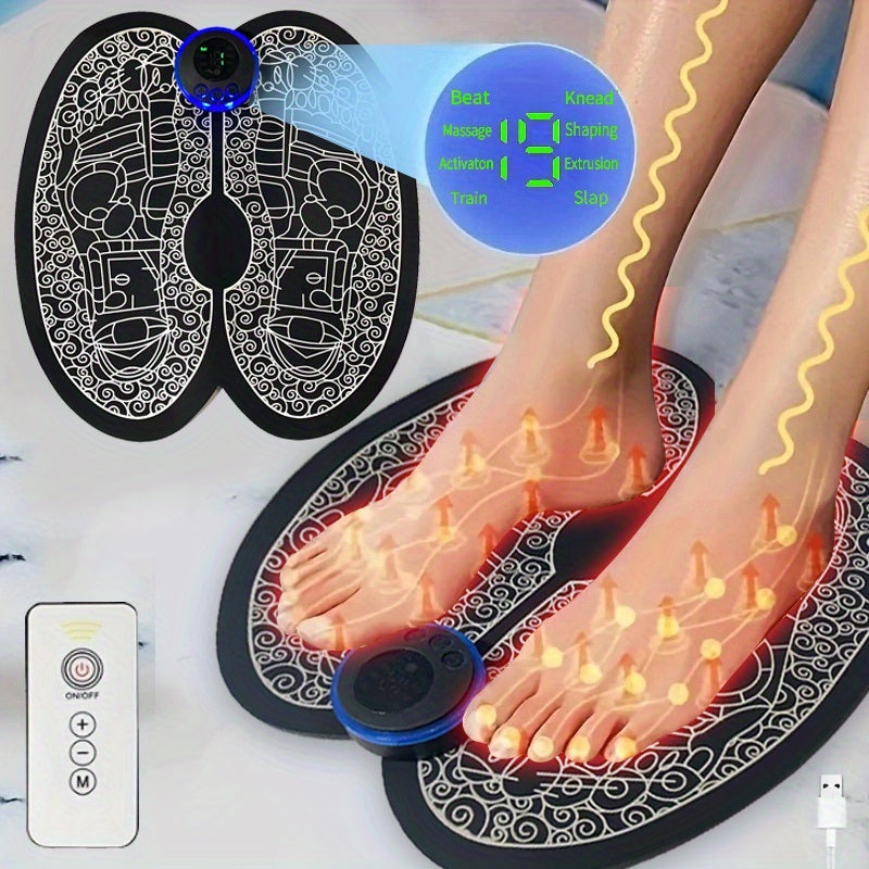 USB Rechargeable Foot Massager Mat - Relax and Rejuvenate Your Feet with Leg Circulation and Massage - Perfect Gift for Parents, Wife, and Husband