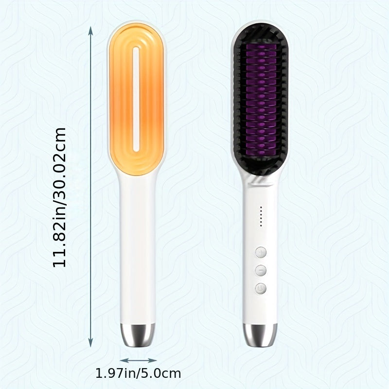 Professional Hair Straightener Brush Electric Straightening Beard Comb Electric Straightening Beard Comb Hairdressing Tool With 5-speed Temperature Control