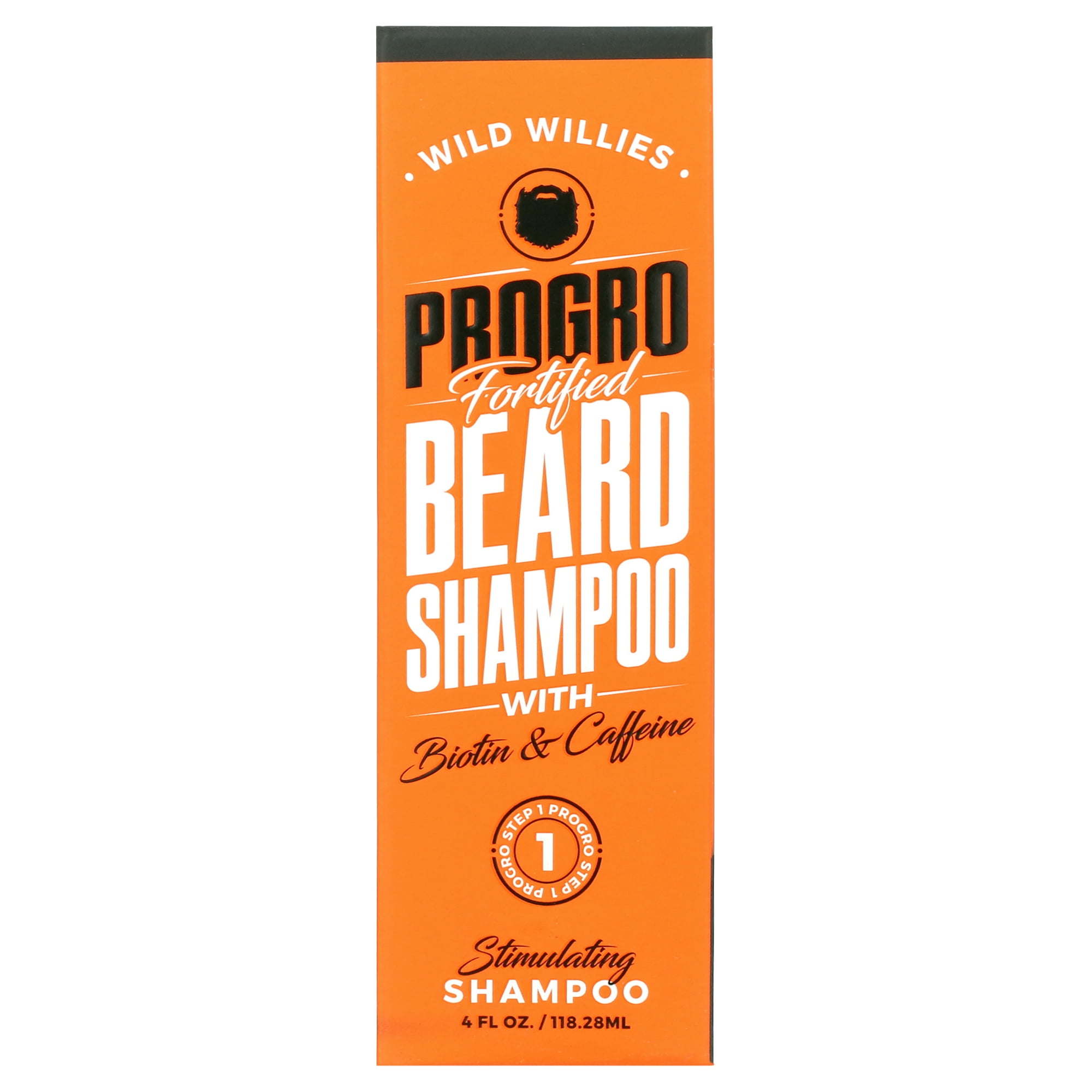Wild Willies Progro Fortified Beard Wash Shampoo With Biotin and Caffeine, 4 Oz.