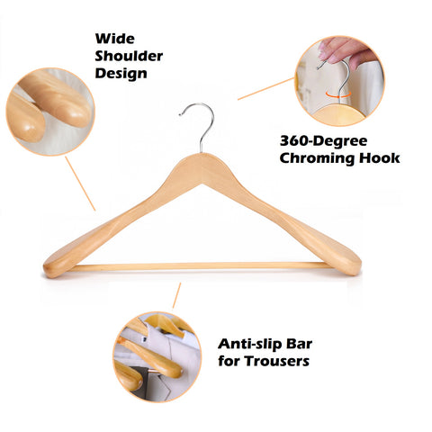 Classic Wide Shoulder Wooden Coat Hanger