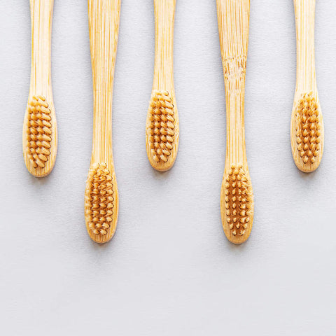 Bamboo toothbrush for zero-waste bathroom