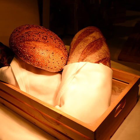 bread in wooden box