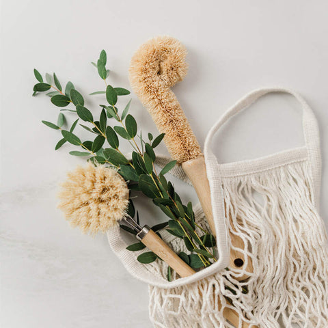 clean wooden dish brush