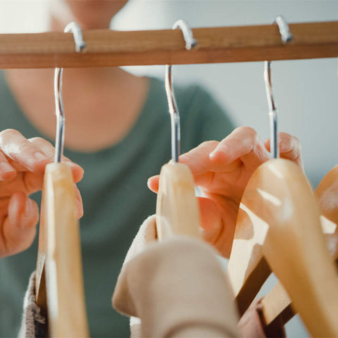 Wooden hangers for Sustainable wardrobe