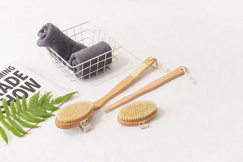 Extra-Long Bamboo Handle Body dry brush wholesale