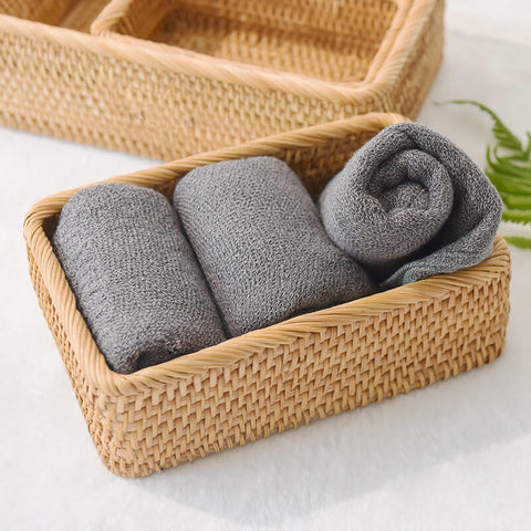 Use wicker basket to store towels