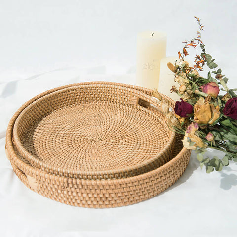 Round Rattan Baskets for decoration