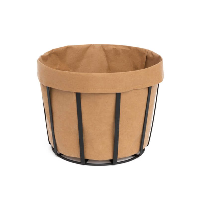 Multiduty Wire Round Basket Storage with Washable Kraft Paper