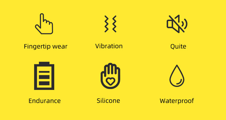 Yellow-6-functions-fingertip-wear-vibration-endurance-silicon-waterproof-rechargable