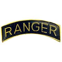 Army Ranger Tab Gold/Black Pin
