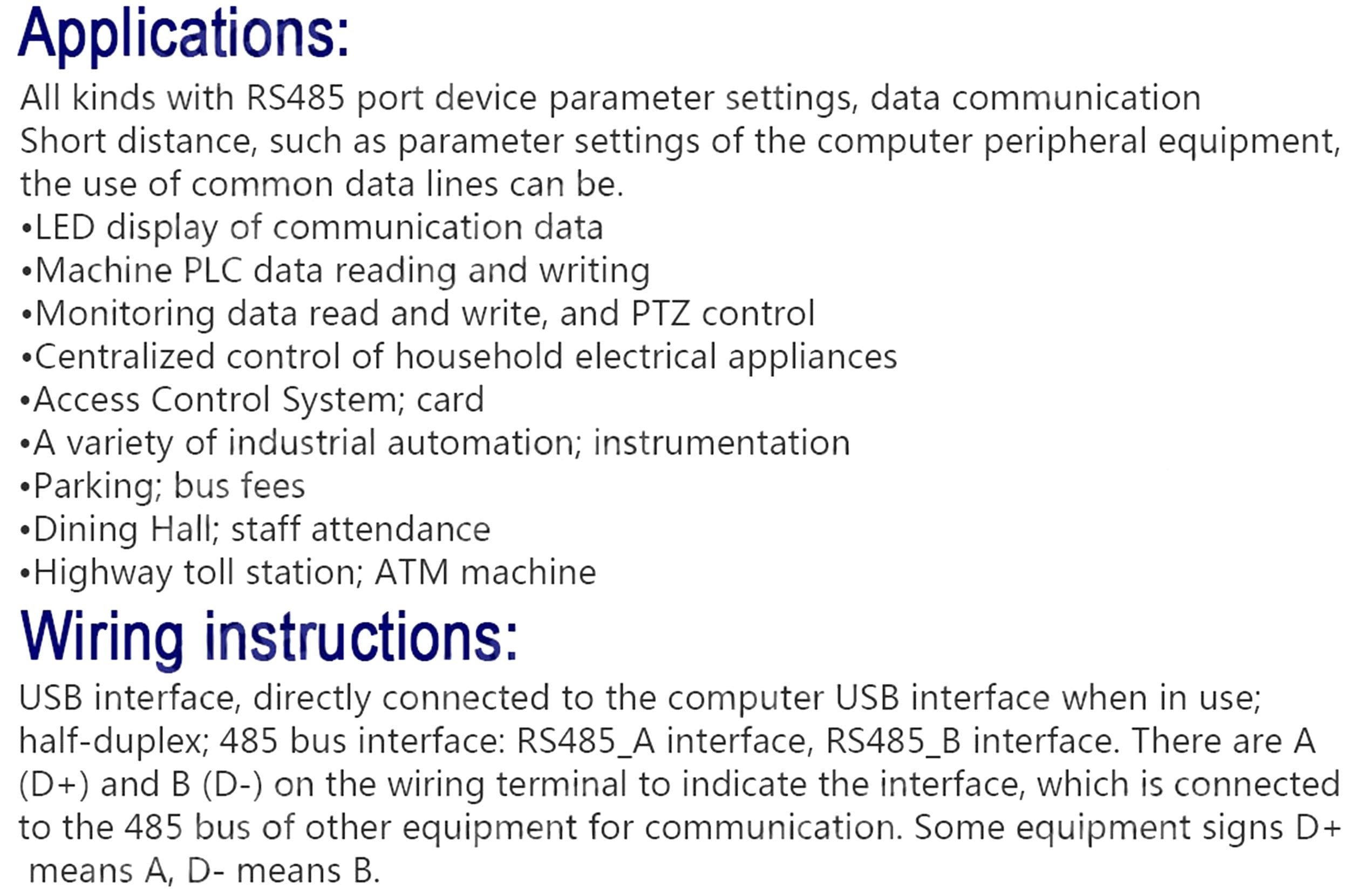 DNIGEF USB To RS485 485 Converter Adapter Support Win7 XP Vista Linux dnigef-usb-to-rs485-485-converter-adapter-support-win7-xp-vista-linux