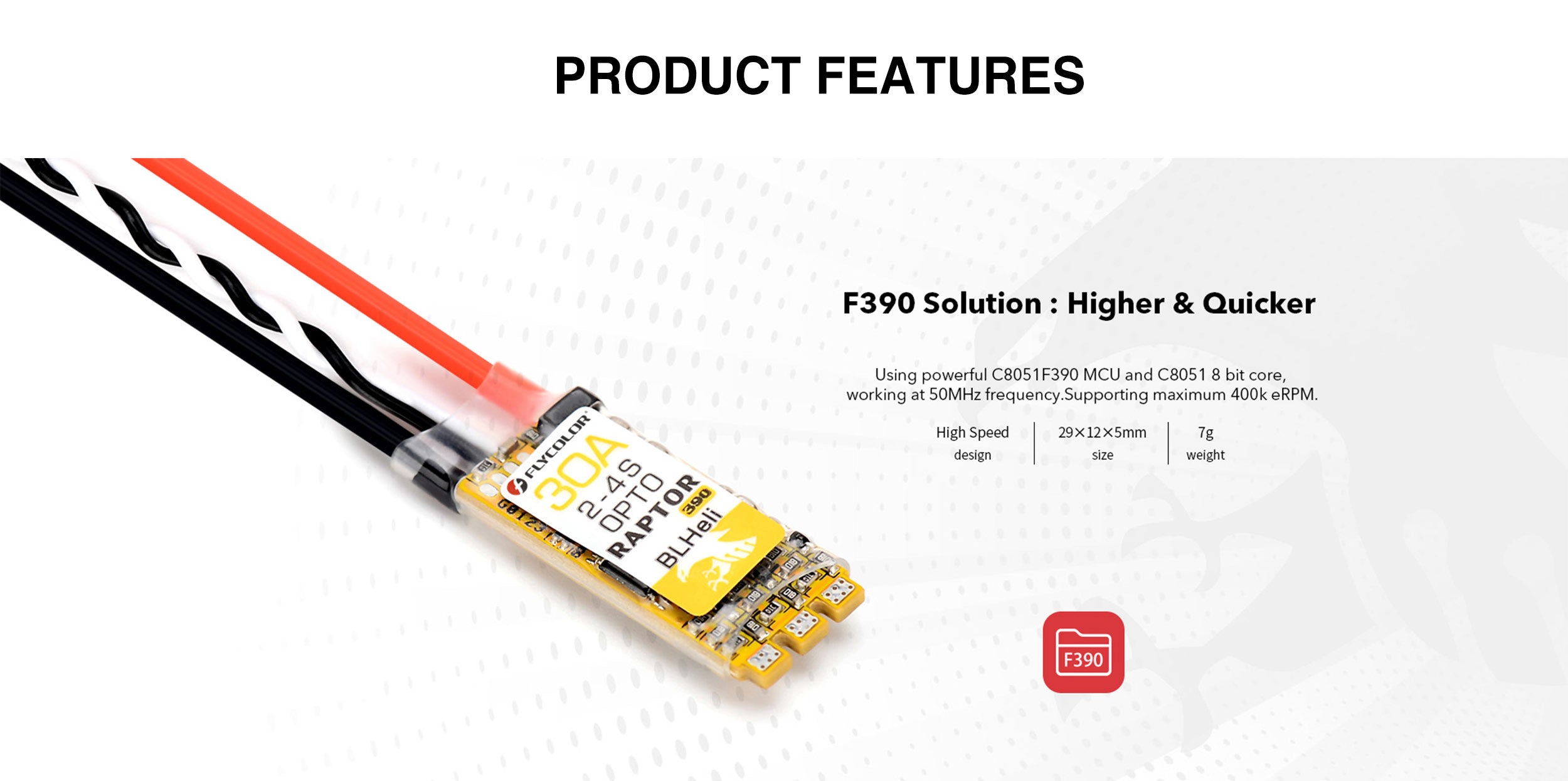 Flycolor Raptor FLYCOLOR ESC Raptor 390 20A/30A/35A – UAS Factory Co., LTD