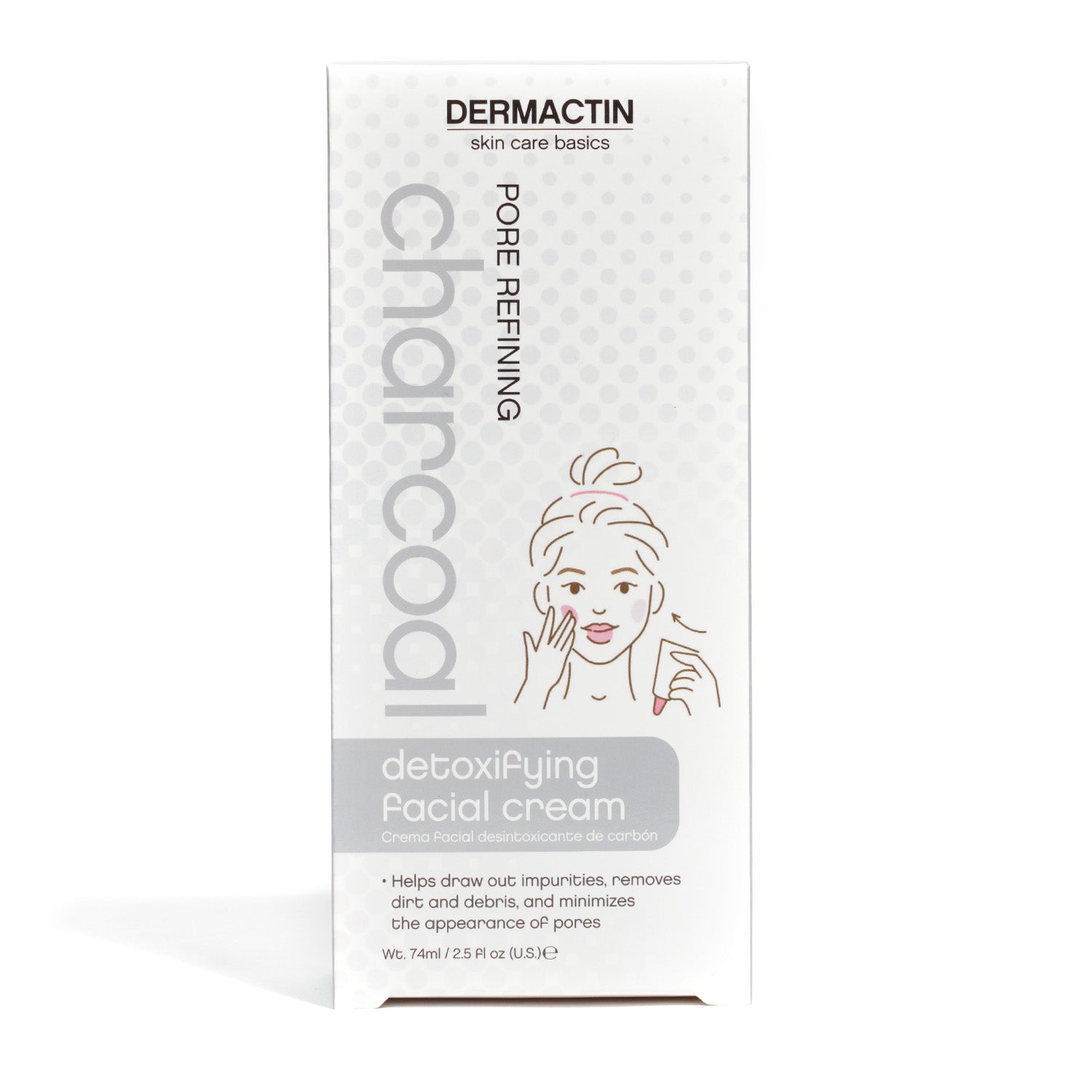 Dermactin Pore Refining Charcoal Detoxifying Facial Cream 2.5oz/ 74ml