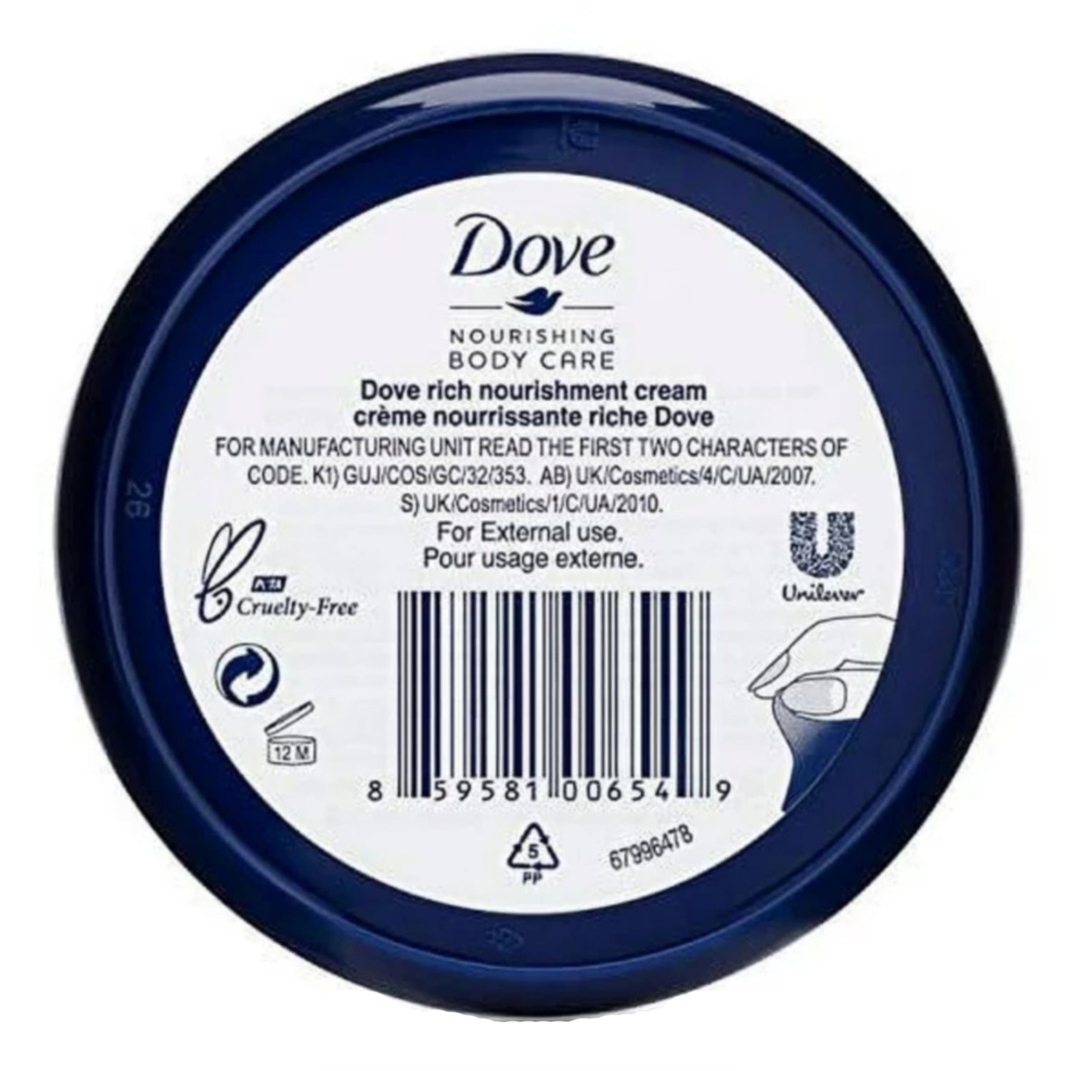 Dove Nourishing Body Care Cream Rich 8.45oz 250ml