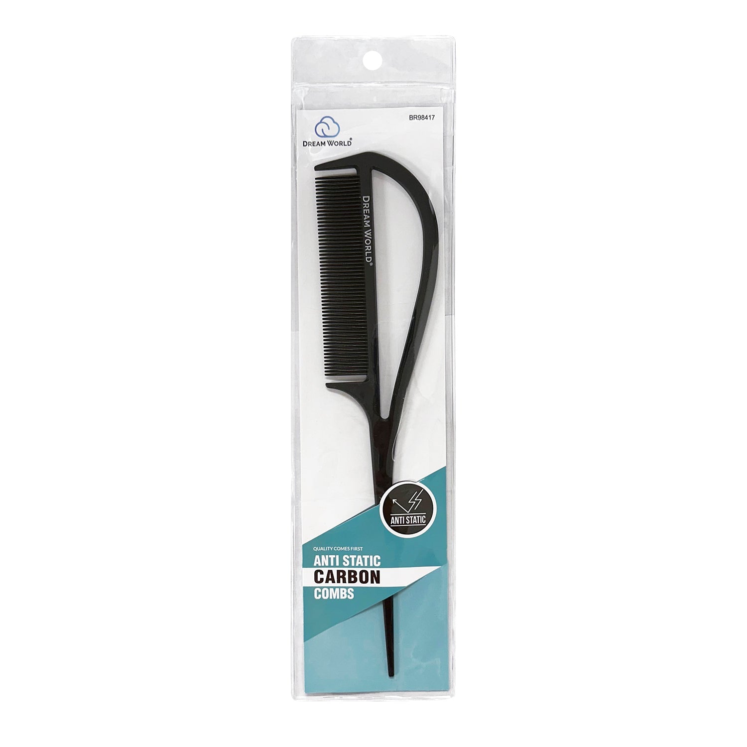 Dream World Anti Static Carbon Rat Tail Comb Black