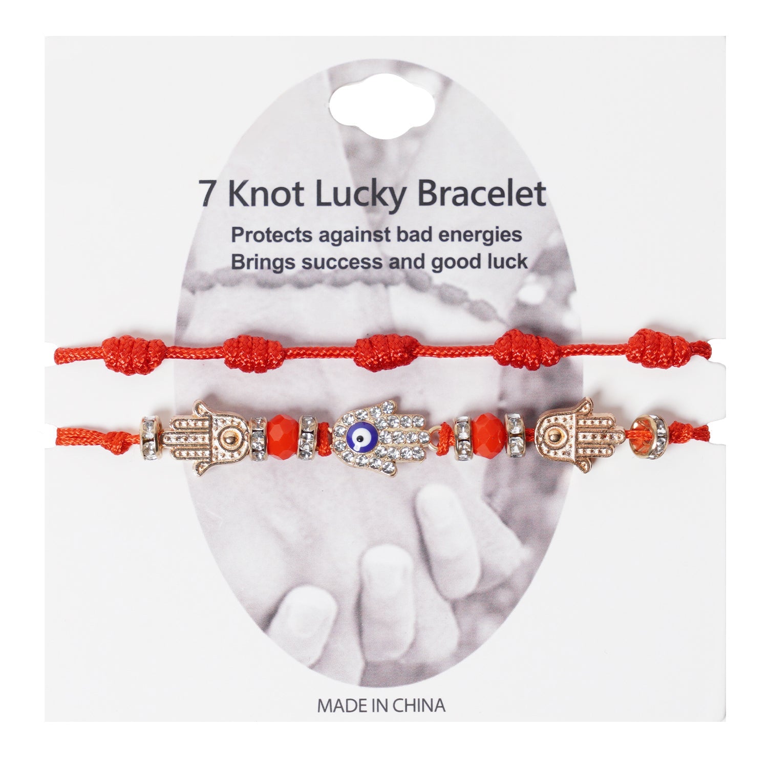 Evil Eye & 7 Knot String Bracelet