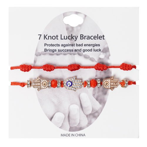 Evil Eye & 7 Knot String Bracelet