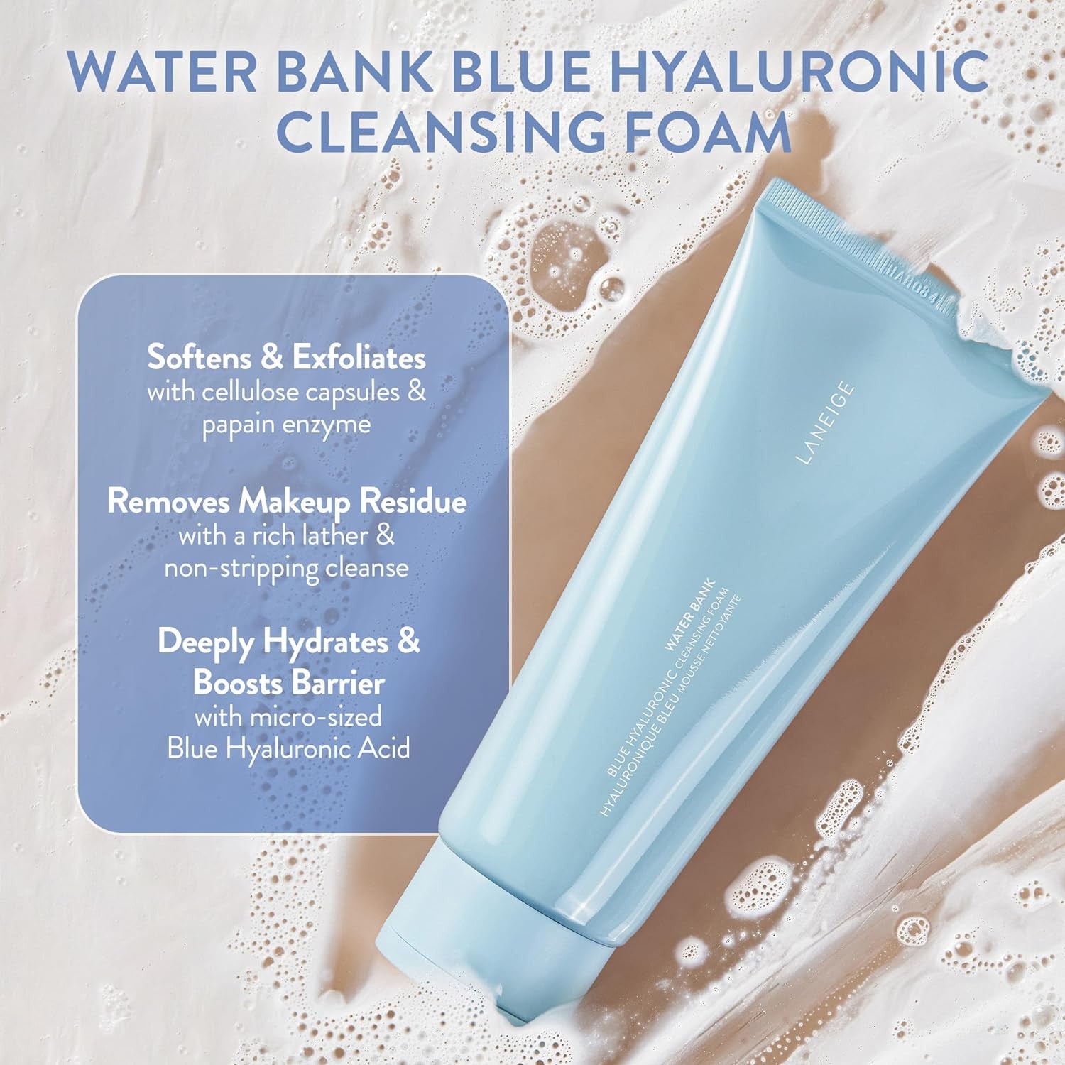 Laneige Water Bank Blue Hyaluronic Cleansing Foam 5.29oz/ 150g