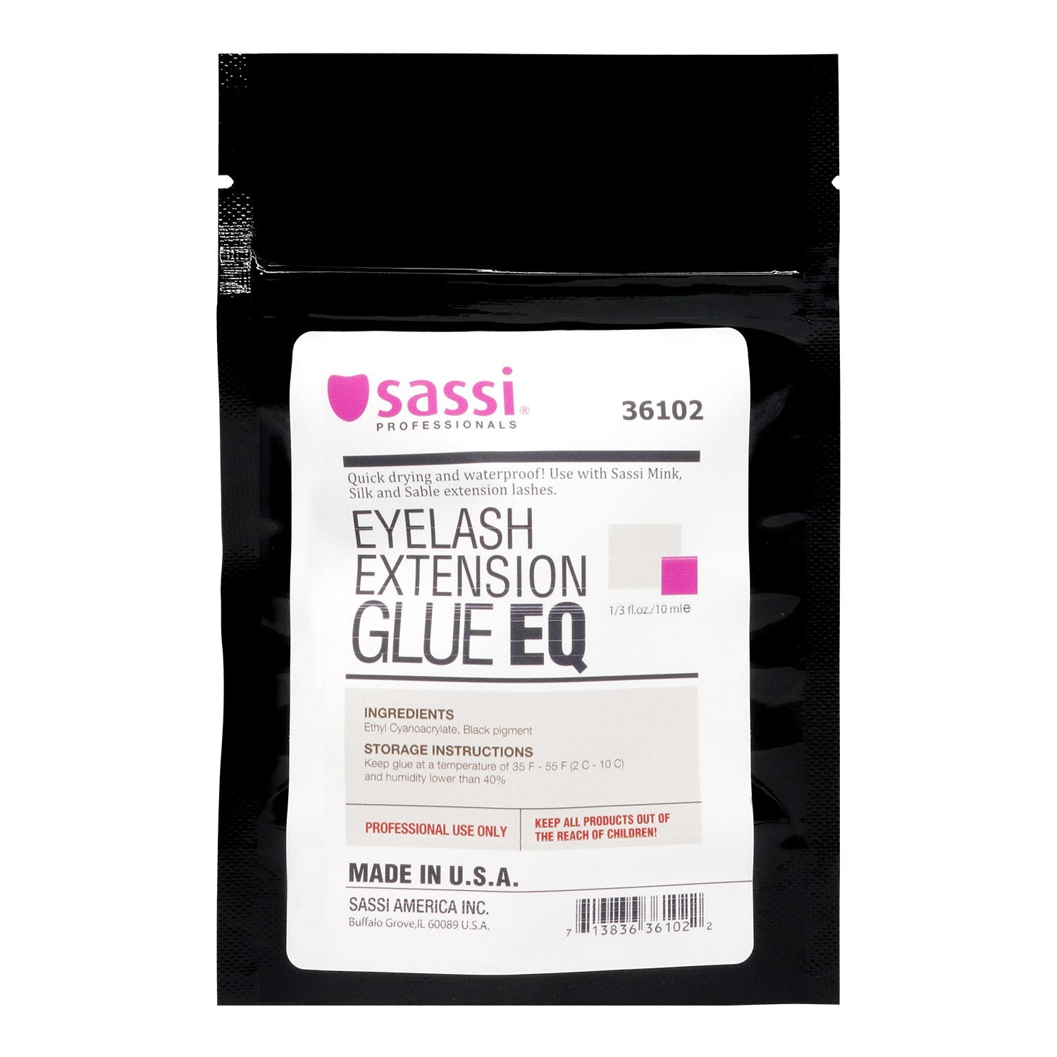 Sassi Eyelash Extension Glue EQ 1/3oz