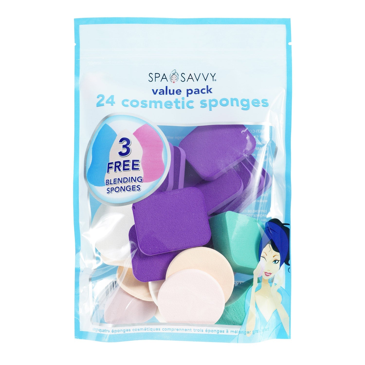 Spa Savvy Cosmetic Sponges Value Pack 24pcs