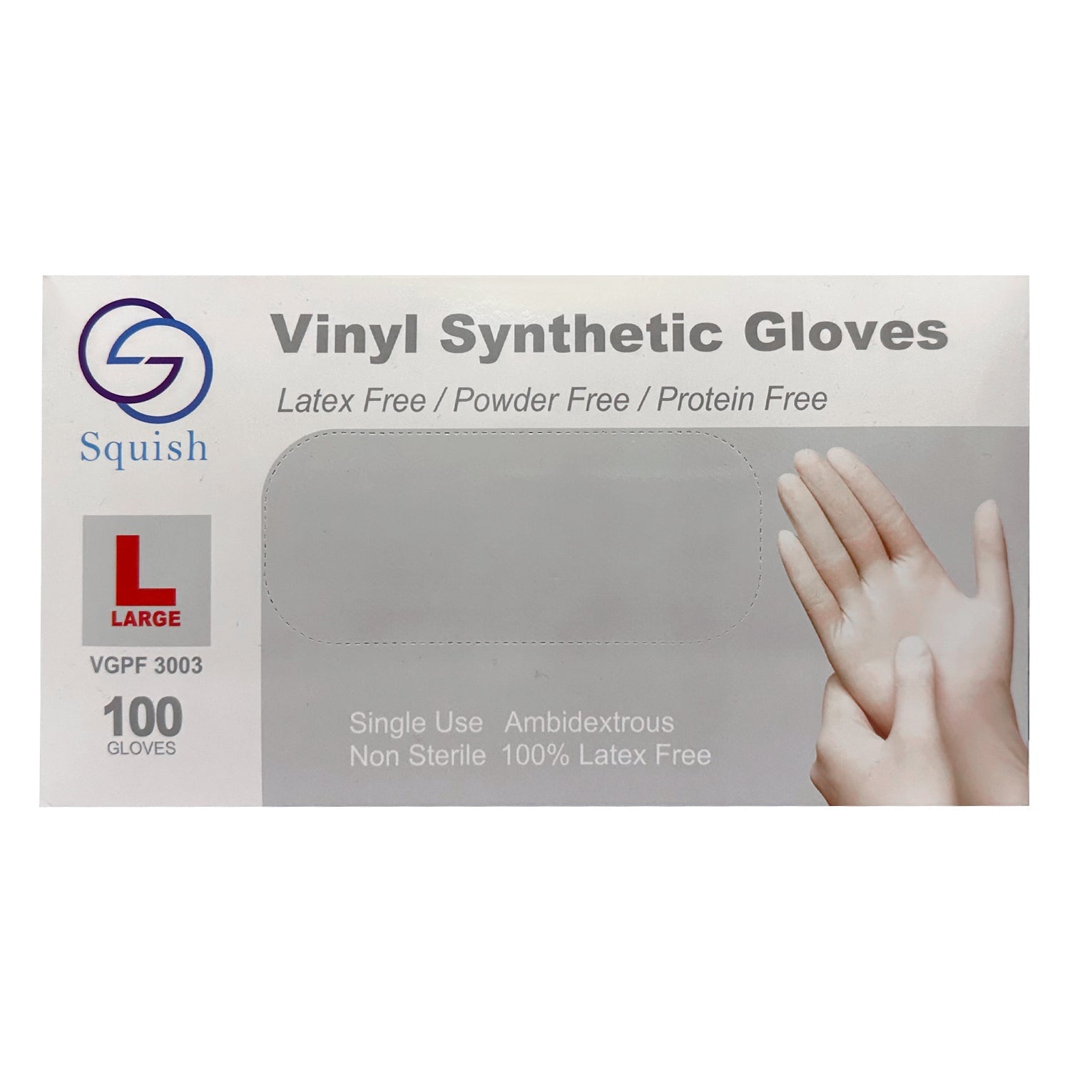 Squish Vinyl Synthetic Gloves 100ct