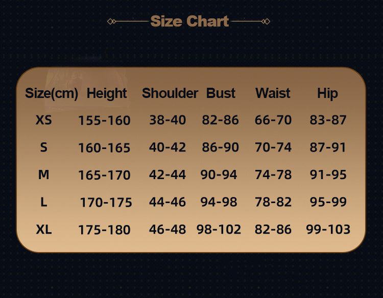 Arcane Jinx size chart