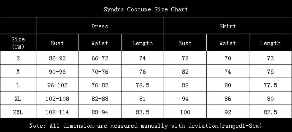Syndra costume size