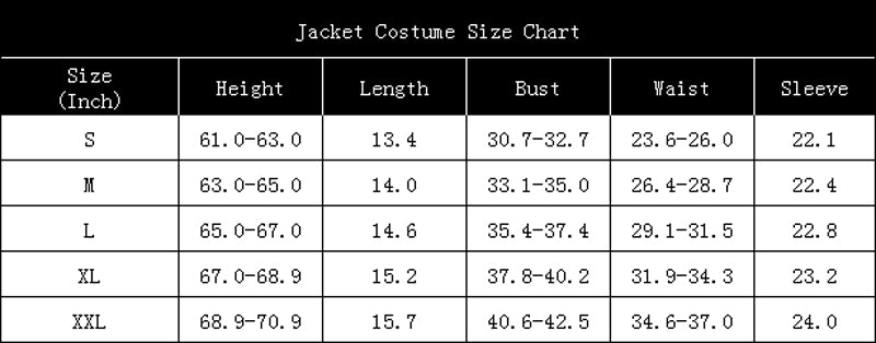 jacket size
