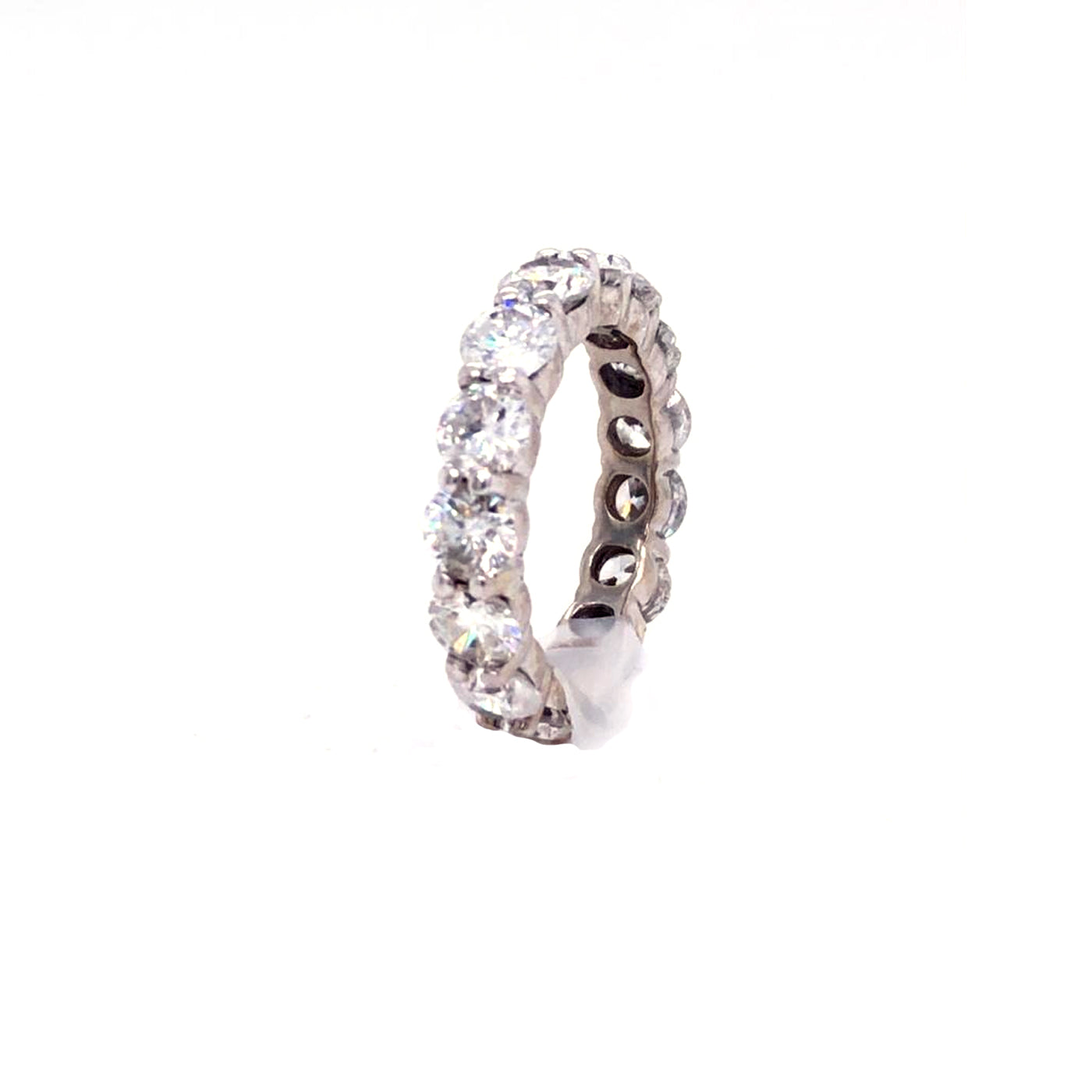 1.58CT Round Diamond with 8 Side Diamonds Engagement Ring 4.1ct Eternity Band