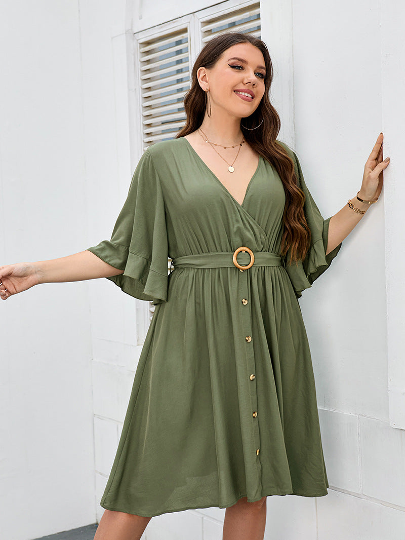 Casual Curvy Size Loose Backless Long Dress