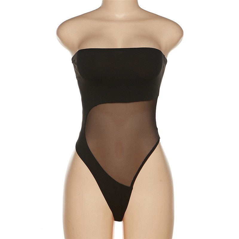 Summer Mesh Patchwork One-Piece Sexy?bikini Swimsuit Split Bikini