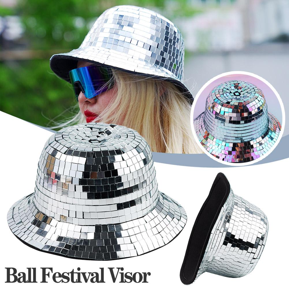 Glitter Mirror Disco Bucket Hat Stunning Disco Ball Party Hat