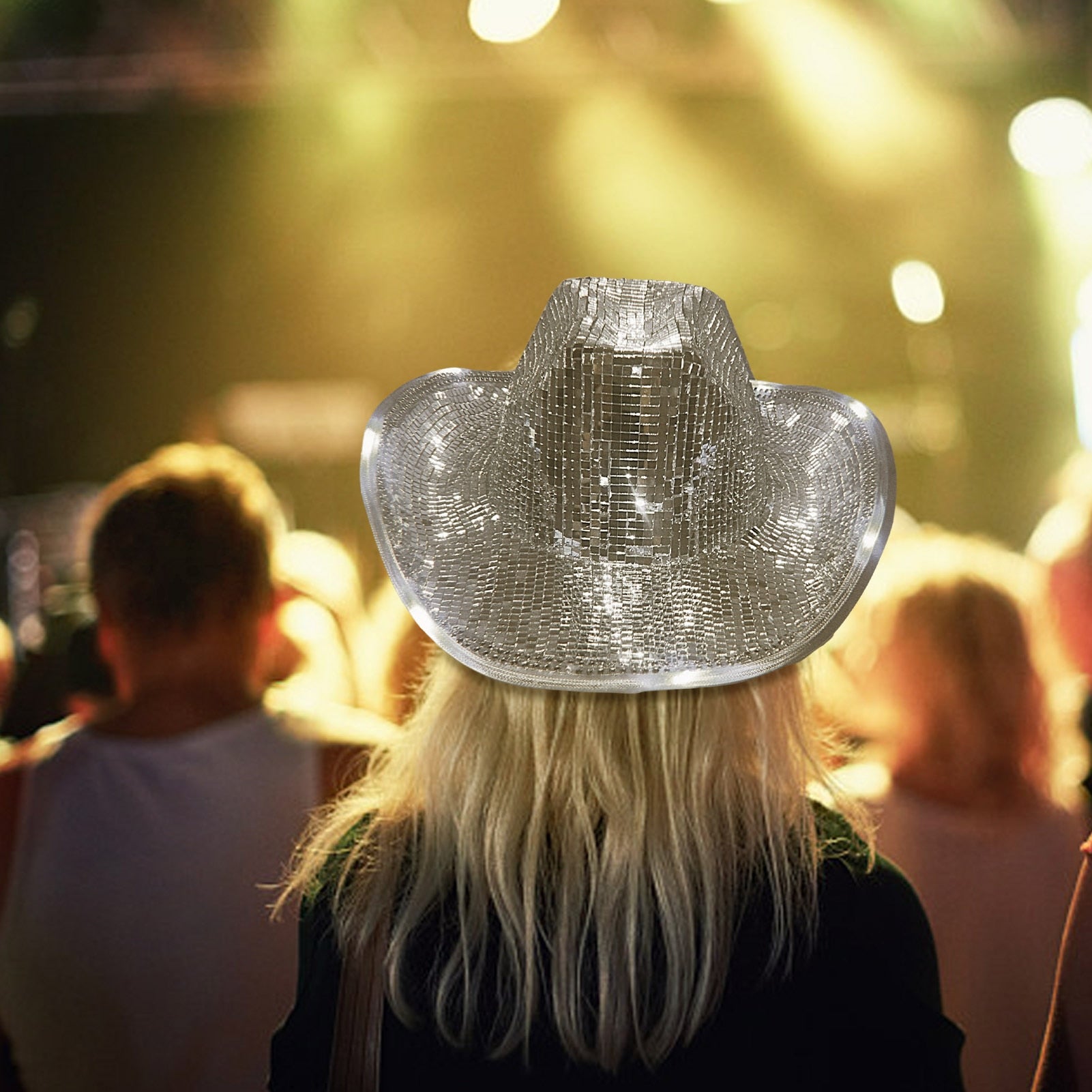 Glitter Mirror Disco Cowboy/Cowgirl Stunning Disco Ball Party Hat