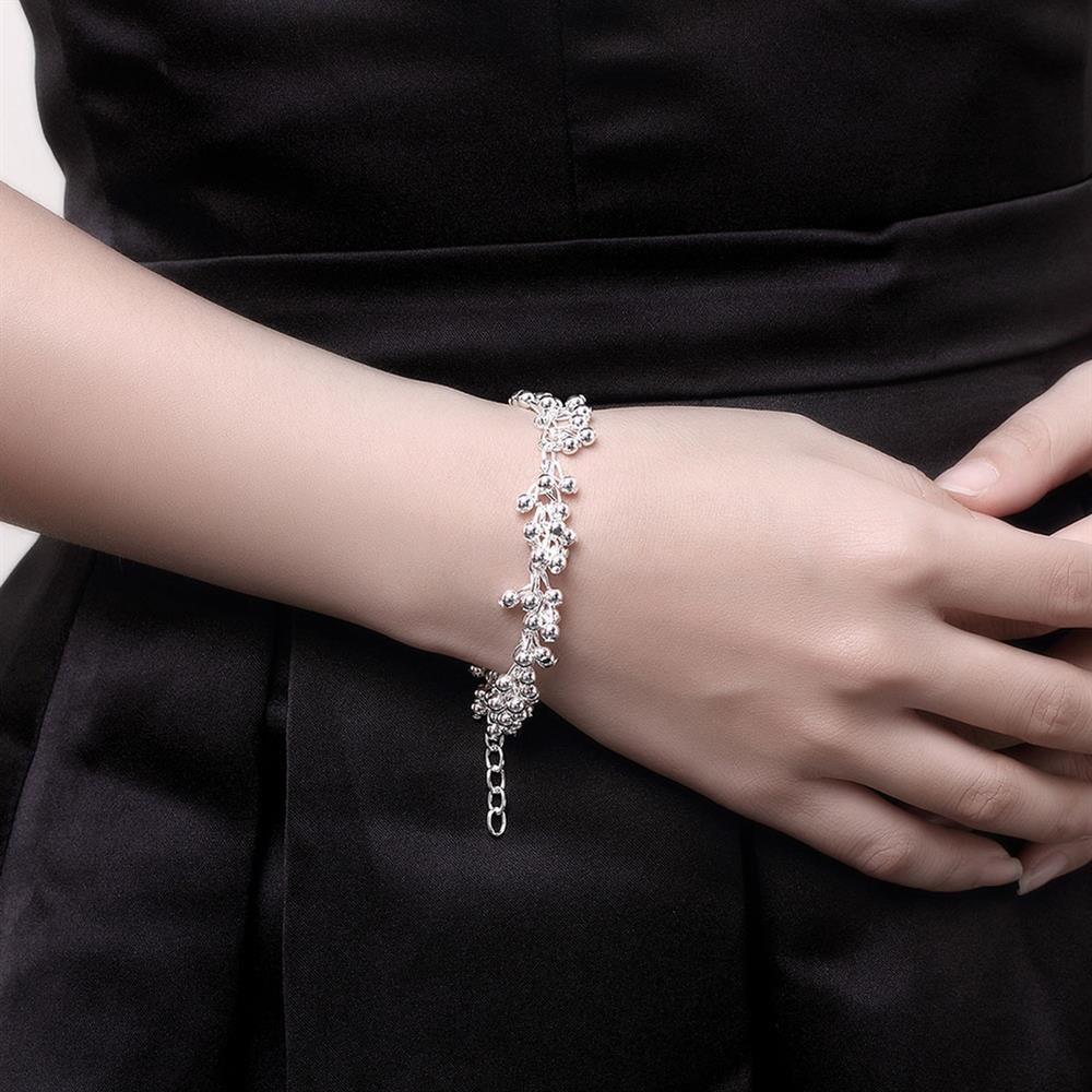 925 Stamp Vintage Beads Chain Bangle Bracelet