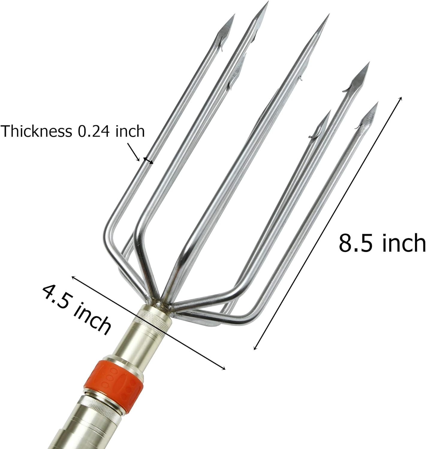 Ledytech 59~236inch 5~9 Prong Harpoon Gaffs Barbed Diving Spears Gig, Telescopic Locking Fishing Rod Harpoon Pole with 8mm Thread