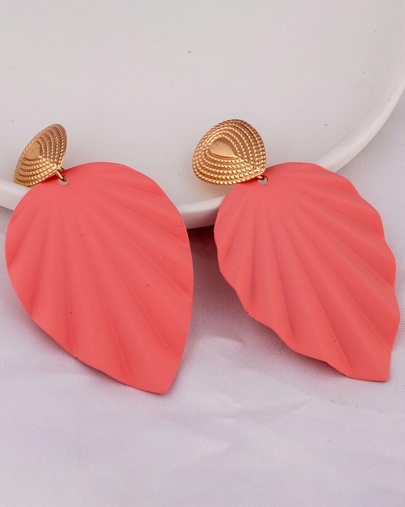 1Pair Vintage Leaf Shape Geometric Earrings