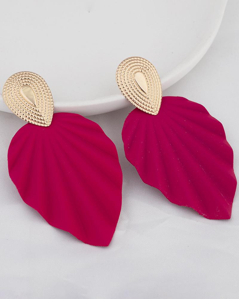 1Pair Vintage Leaf Shape Geometric Earrings