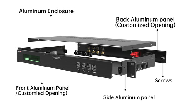 La carcasa del amplificador en rack cumple con su personalización.