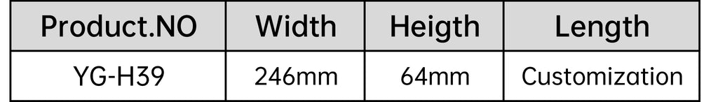 Dimensions of aluminum housing
