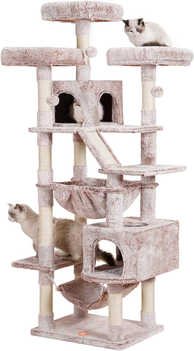 Cat Tree, 73 inches Tall Cat Tower for Large Cats 20 lbs Heavy Duty for Indoor Cats,Big