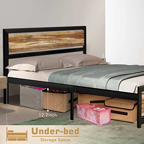 Platform Queen Bed Frame, Heavy Duty Queen Size Bed Frame with Headboard and Footboard