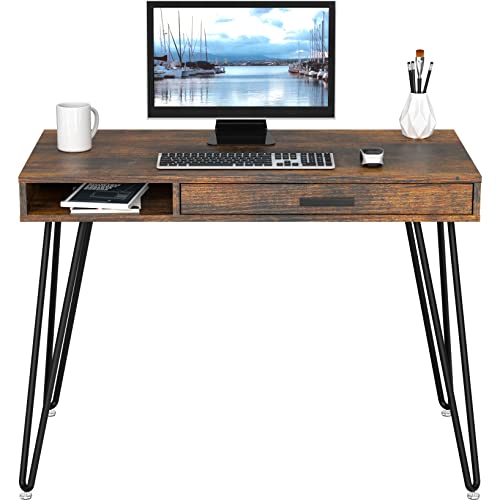 Home Office Computer Hairpin Leg Desk with Drawer