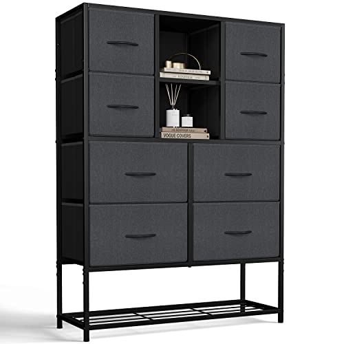 Dresser for Bedroom with Shoe Racks Shelf, Storage Organizer 8 Drawer Dresser