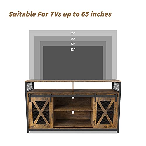 TV Stand with Sliding Barn Doors