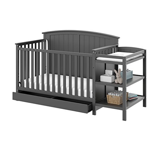 Steveston Crib & Changer w/Drawer - Gray