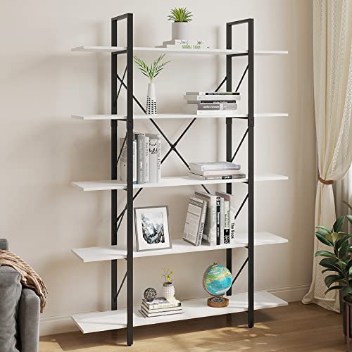 5 Tier Bookcase, Artsy Modern Bookshelf