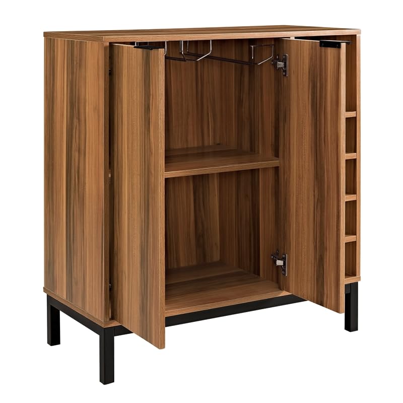 Mid-Century Modern Wood Kitchen Buffet Sideboard-Entryway Serving Storage Cabinet